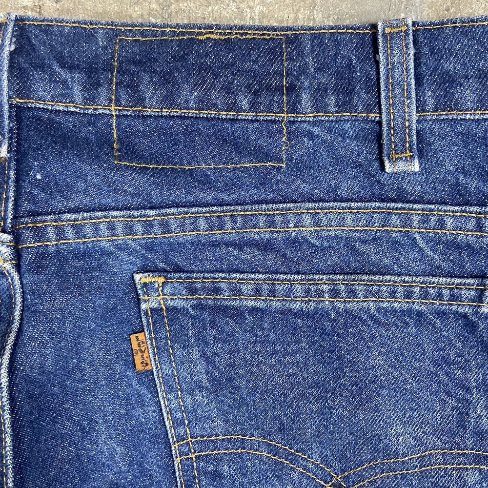 Vintage 80s Levi's 505 Jeans Size 36x33 Blue Denim Medium Wash Orange Tab - Picture 3 of 8